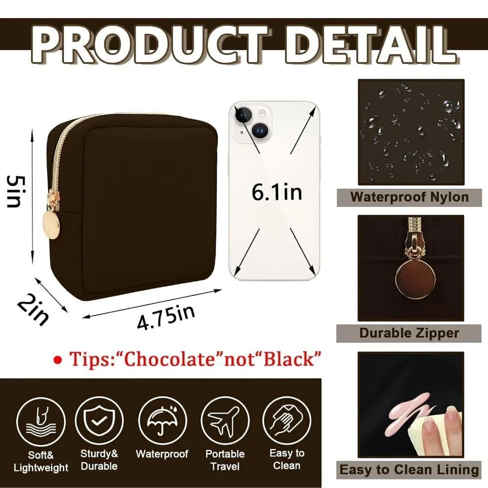Mini Cosmetic Bag Nylon Travel Toiletry Organizer for Women Girls